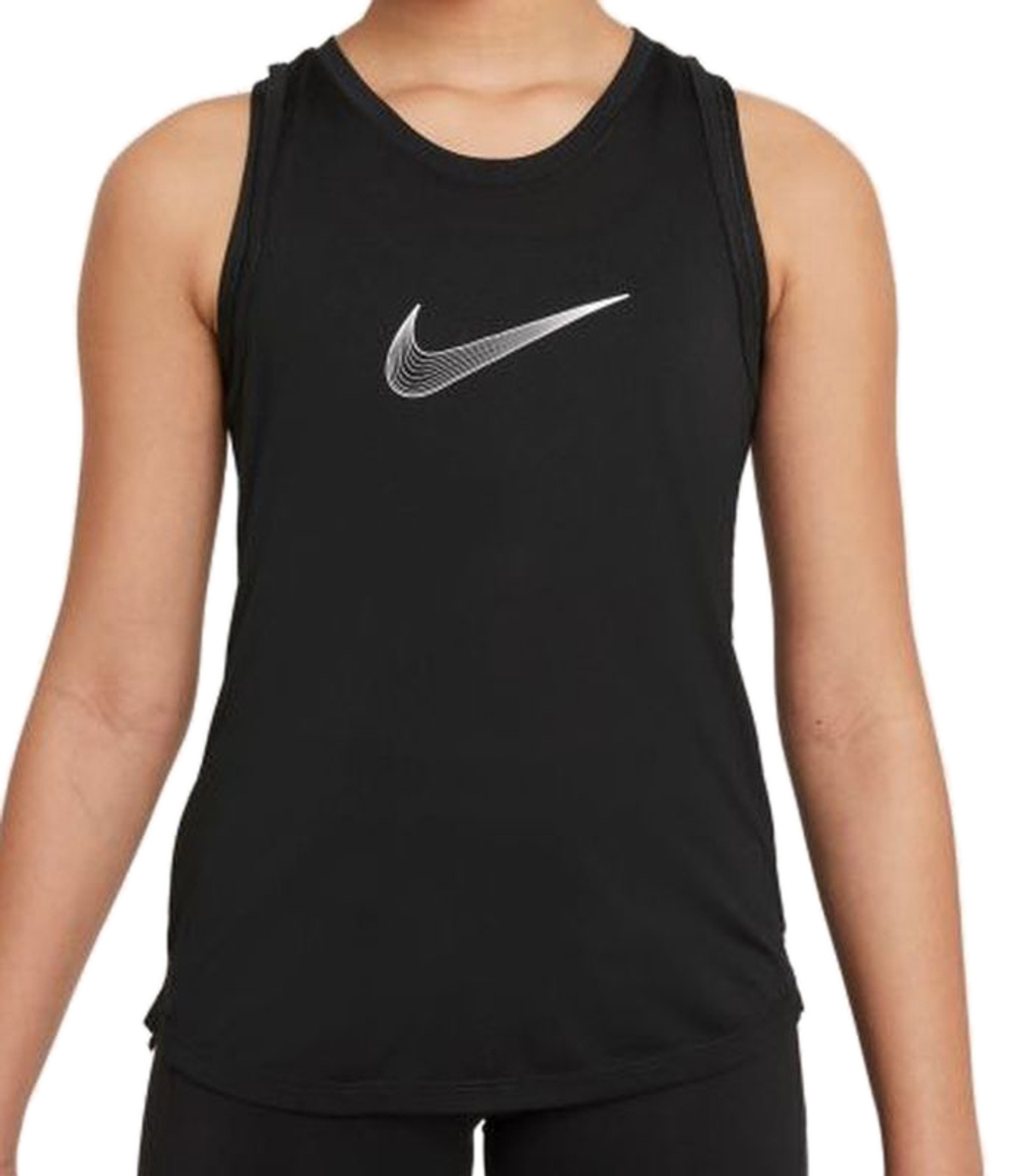 Футболка для девочки теннисная Nike Dri-Fit One Training Tank - black/white