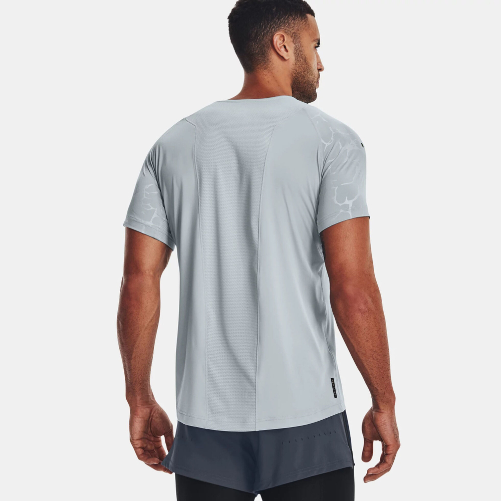 Мужское теннисное поло Under Armour Rush Emboss T-Shirt Men - Light Blue