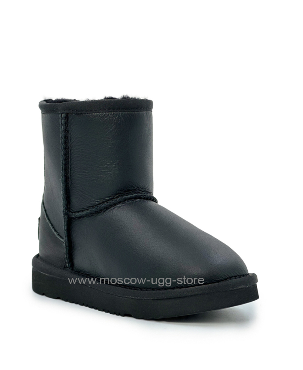 KIDS CLASSIC SHORT ZIP LEATHER black