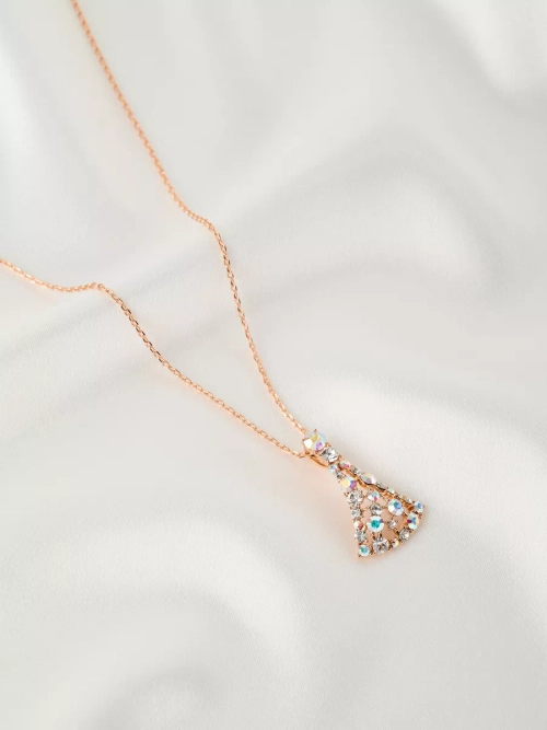 Подвеска на цепочке Россыпь из белых камней Swarovski