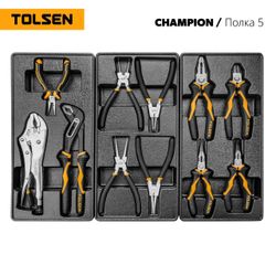 TOLSEN (TT85416) Набор инструментов "CHAMPION" в черной тележке, 239 предметов