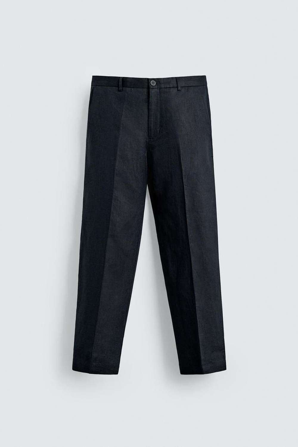 ZARA БРЮКИ КЛАССИЧЕСКОГО КРОЯ ИЗ 100% ЛЬНА, МОРСКОЙ СИНИЙ