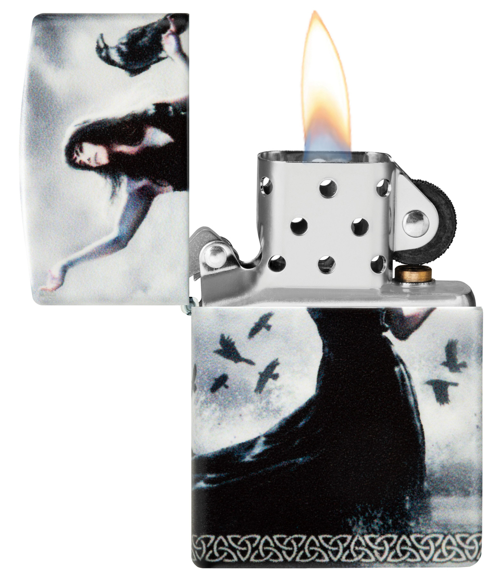 Зажигалка Zippo Mazzi® с покрытием 540 Matte, латунь/сталь, белая, 38x13x57 мм