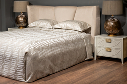 Покрывало 260x260 и 2 наволочки 50x70 Garda Decor Artdeco серое