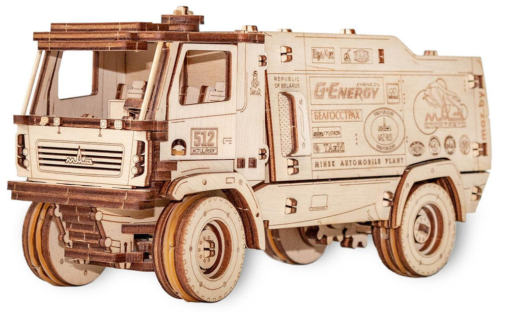 Конструктор деревянный 3D EWA МАЗ-5309RR 1:20