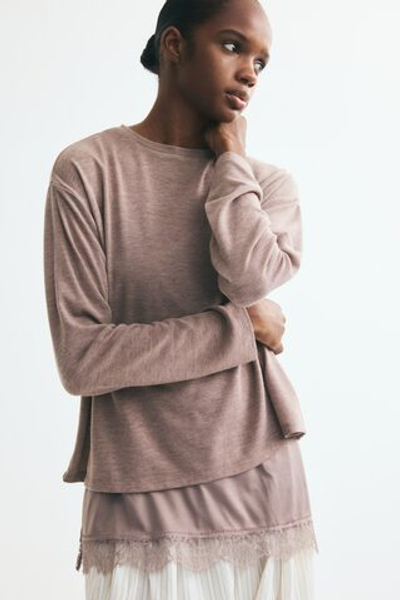 Топ с многослойным видом и кружевом - H&M