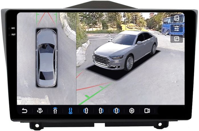 Магнитола для Lada Granta 2018+ - FarCar BX1206M-360 монитор 9.5" 2K QLED на Android 13, Быстрая, CarPlay, 4G SIM-слот, 4 камеры в комплекте