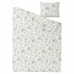 Комплект постельного белья IKEA TIMJANSMOTT (ТИМЬЯНСМОТТ), Односпальный, Белый с рисунком, 150x200, 50x80 см