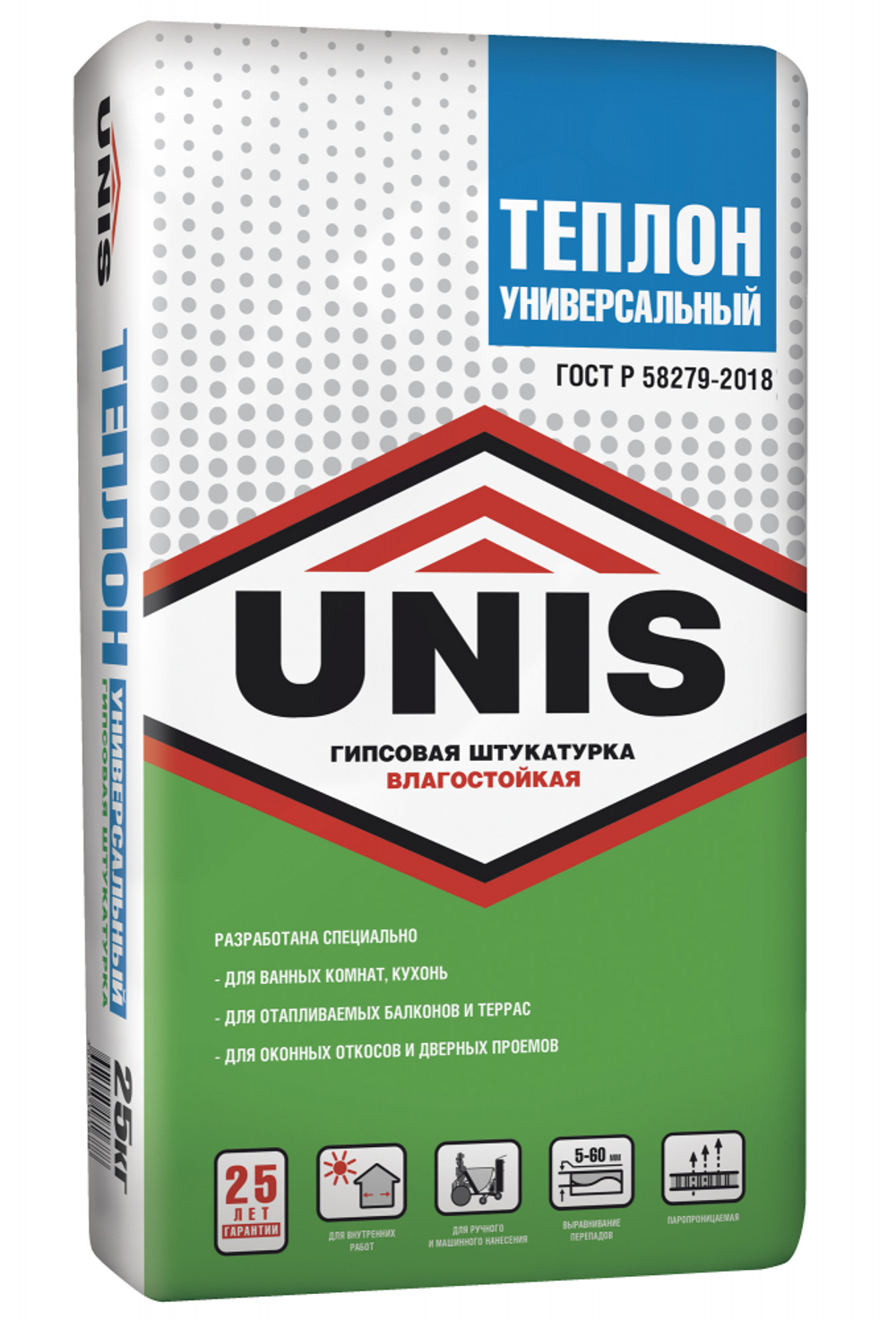 Штукатурка гипсовая Unis Теплон Универсальный 25 кг