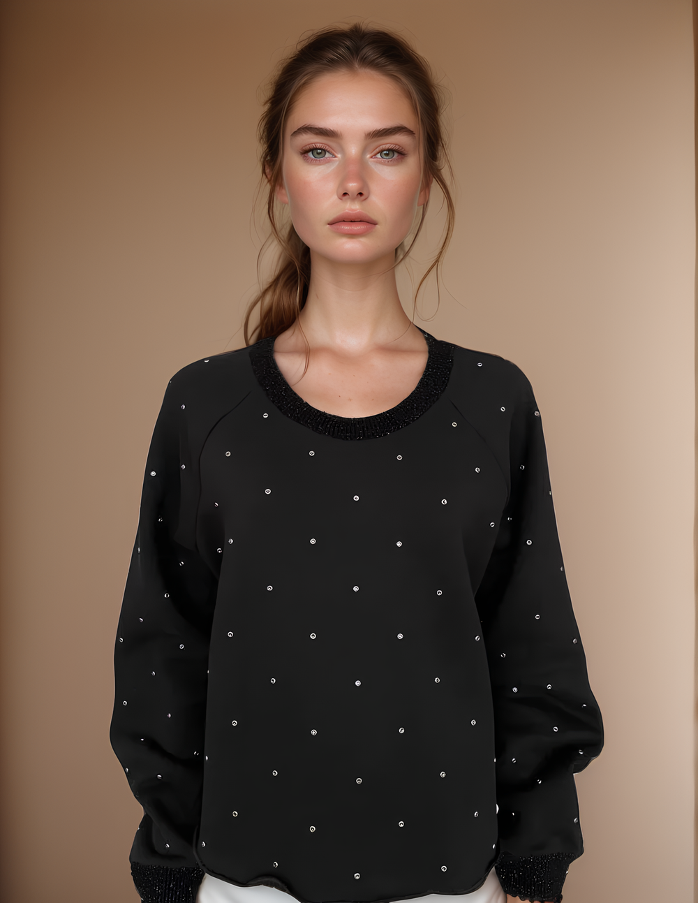 Толстовка из хлопка с кристаллами Max Mara