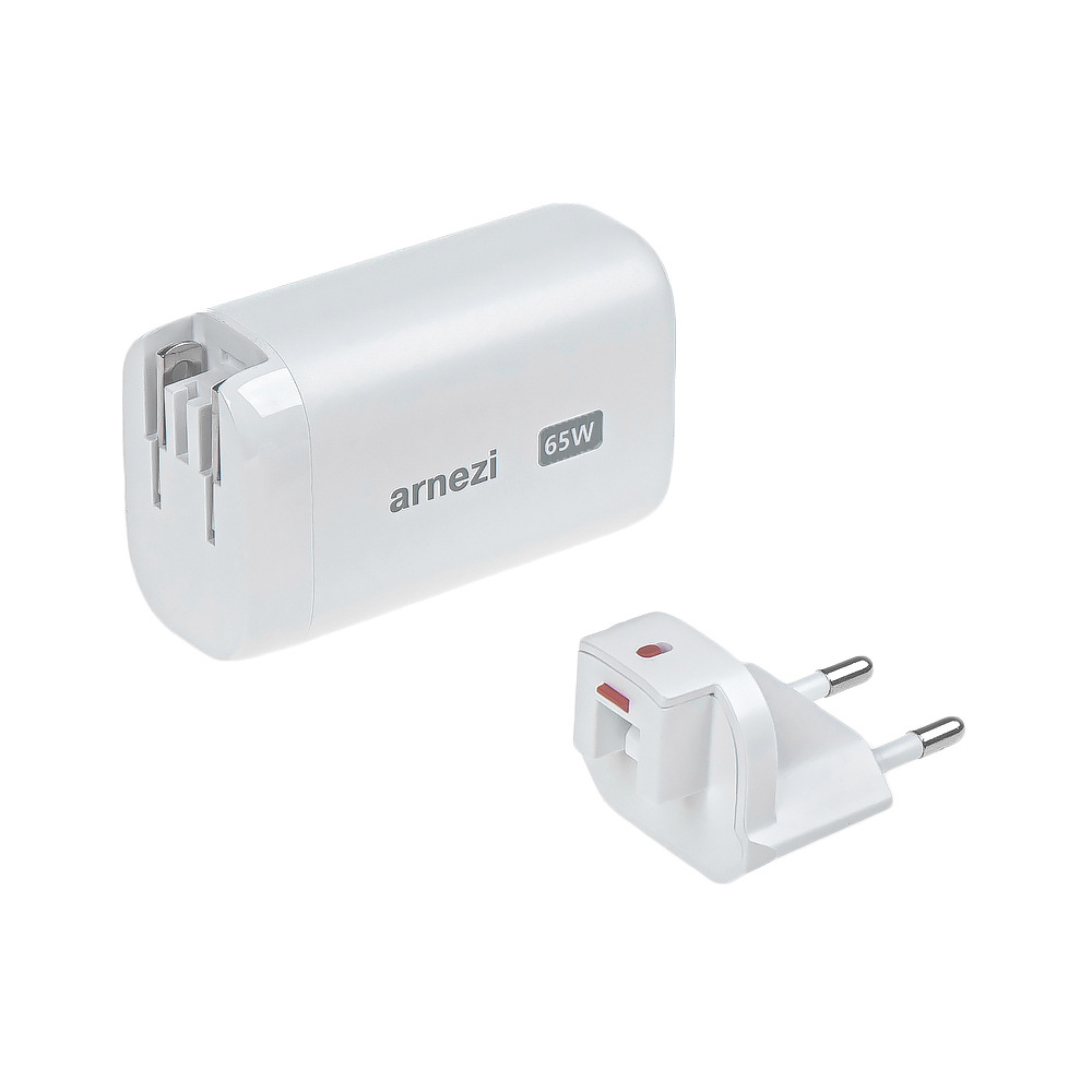 Сетевое зарядное устройство 65W GAN USB-A (QC3.0), 2 x Type-C (PD3.0) ARNEZI A0605108