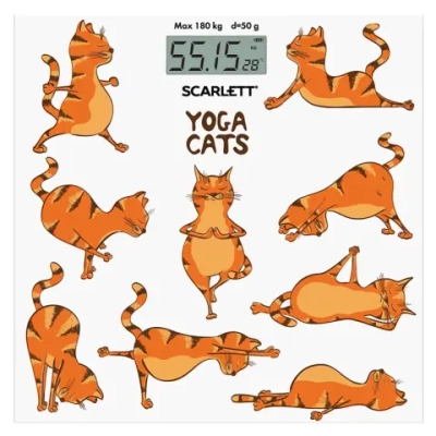Весы напольные SCARLETT SC-BS33E077 (йога коты)