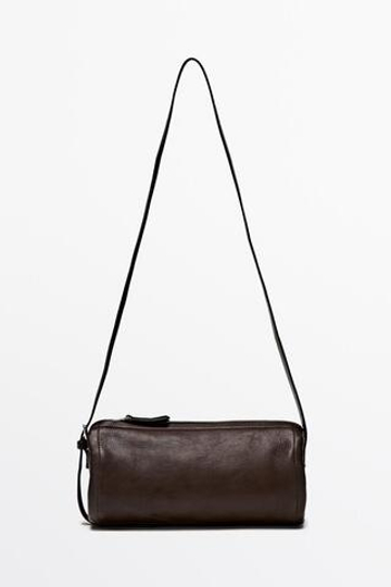 Massimo Dutti Сумка через плечо из кожи наппа, коричневый