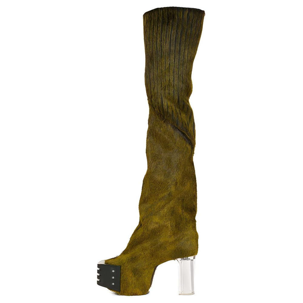 RICK OWENS/RO Over the knee Boots 12cm Men"s Acid Blend