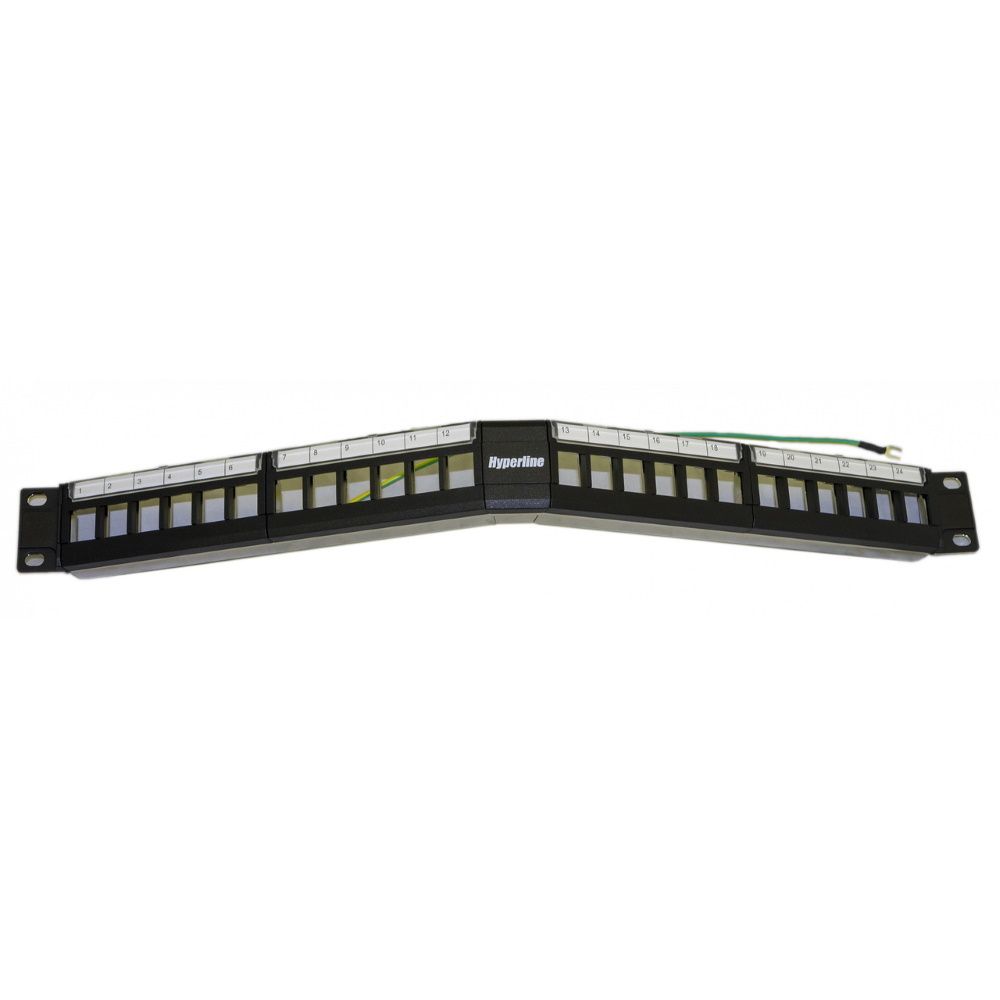 Модульная патч-панель 19", 1U, 24 порта Hyperline PPBL4A-19-24-SH-RM