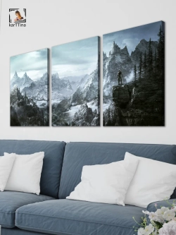 Модульная картина Skyrim, 150х70см