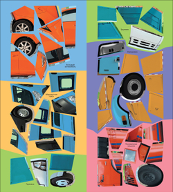 Книжка с наклейками АССОРТИ "Собери машинку", 25,5х19,5см 4+, МС