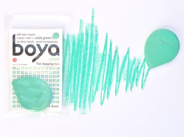 Пастель восковая Boya, мелок, 20 г, 1 шт, нефритово-зеленый