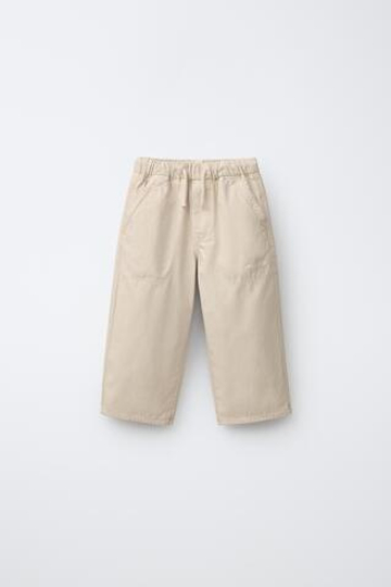 ZARA X PUKAS БРЮКИ КАРГО PUKAS SURF ИЗ ХЛОПКА, СВЕТЛО-БЕЖЕВЫЙ
