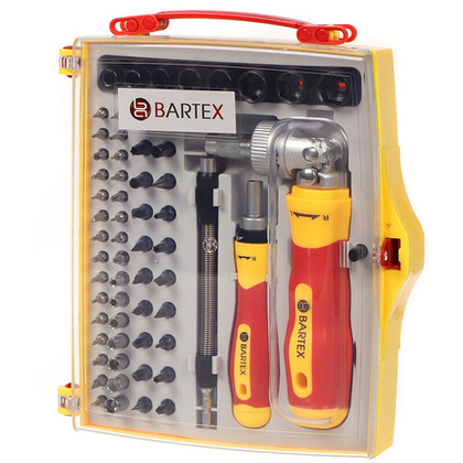 Набор отверток реверсивная с битами, 61 пр, Bartex, 13363, шт