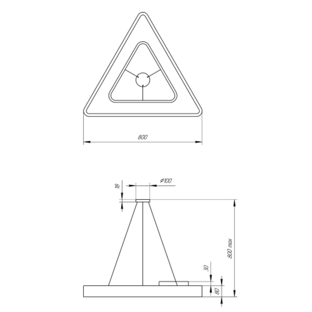 Светильник LED ЭРА Geometria SPO-154-W-40K-042 Delta 42Вт 4000К 3500Лм IP40 800*800*80 белый подвесной | Декоративные светильники Geometria