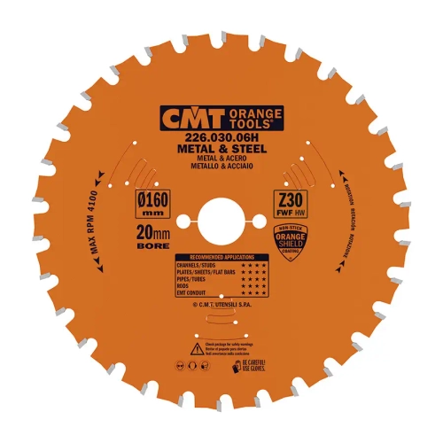 Диск пильный по стали 160x20x2,0/1,6 0° FWF Z=30 CMT 226.030.06H