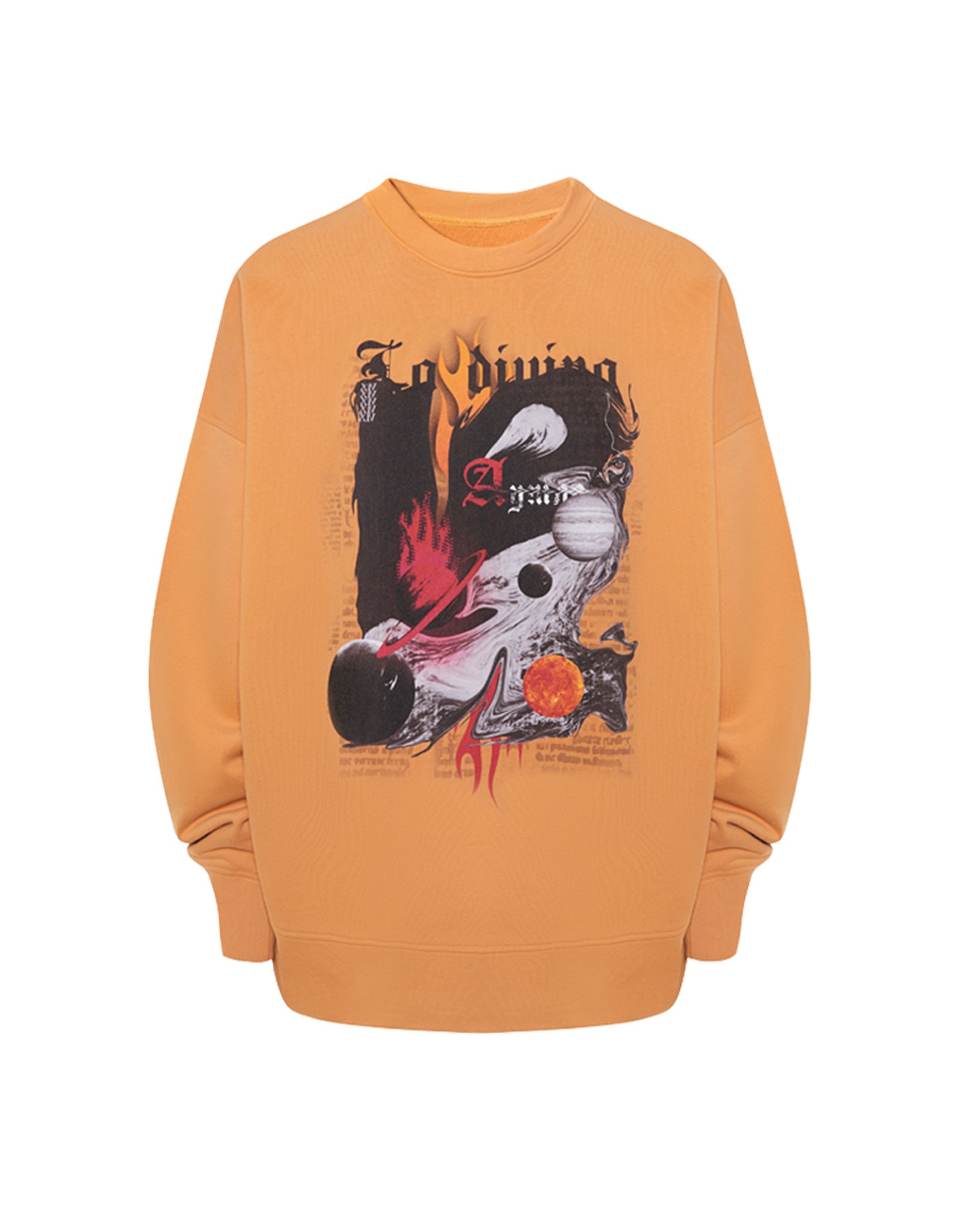 Orange hell printed sweatshirt