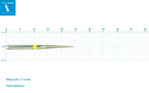 Бор алмазный желтый Frank Dental типа FG - D.859.014.C.FG