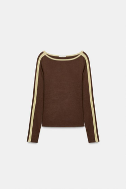 ZARA ЛОНГСЛИВ С ЛАМПАСАМИ, КОРИЧНЕВЫЙ