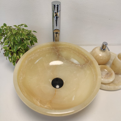 Раковина из оникса Bowl Yellow BO-61090 40x40x15 из натурального камня
