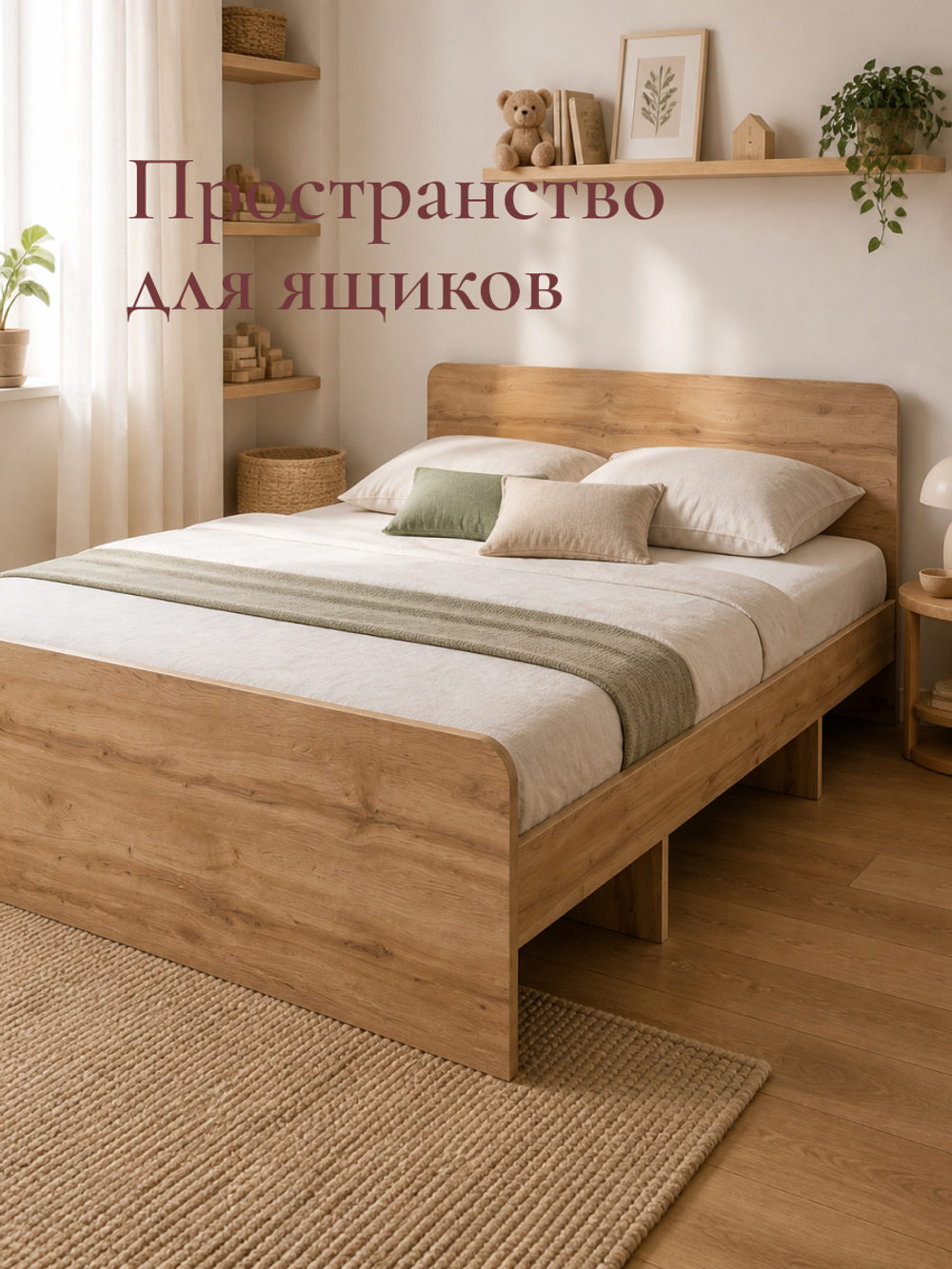 Кровать 180х200 Боро двуспальная ЛДСП/артизан, Marmur