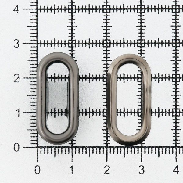 Люверсы металл овальные 24х8 (внутр.), h=6.5 мм, 28х12 (внешн.), металл (≈1000 шт) New Star, чер.никель
