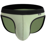 Мужские трусы-брифы в рубчик (Размер: XL) (Цвет: белый)