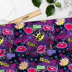 Ткань шифон wow kiss pop art