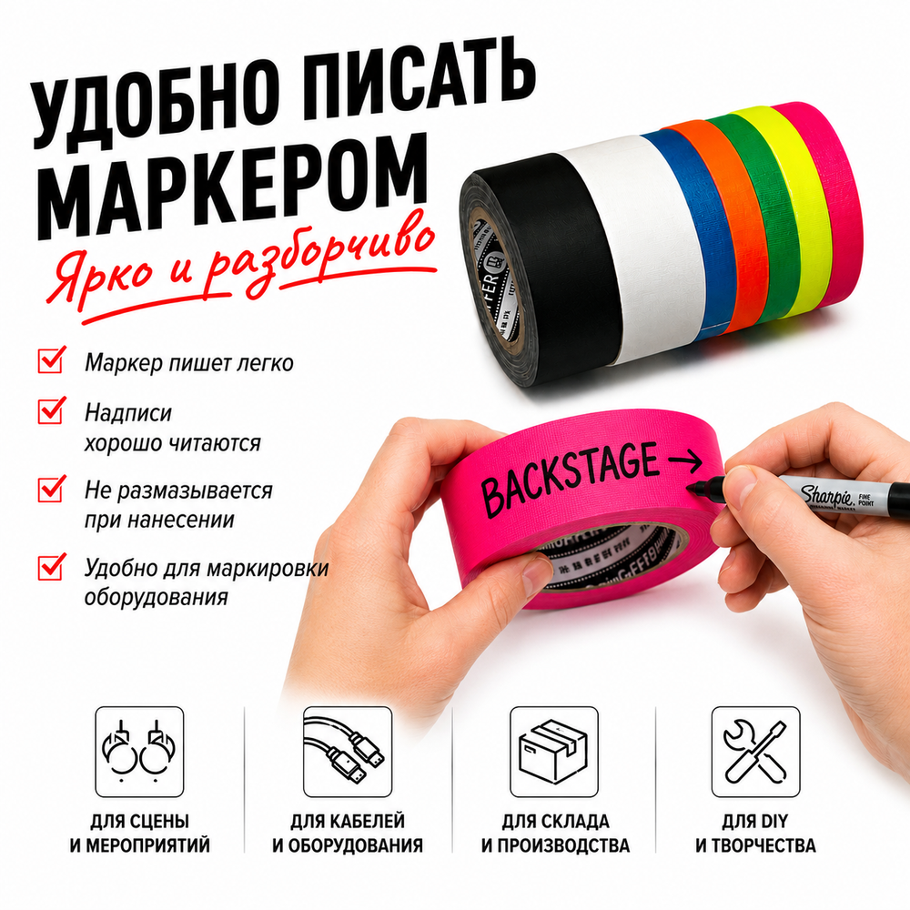 Клейкая лента @TrueGaff - Гаффа тейп 10мм/6м и 25мм/6м - Micro gaffer set