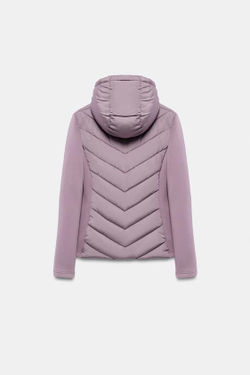 ZARA КОМБИНИРОВАННЫЙ ПУХОВИК С КАПЮШОНОМ, ЦВЕТ МАЛЬВЫ