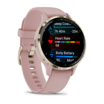 Часы Garmin Venu 3s розовые с золотистым безелем, 010-02785-03