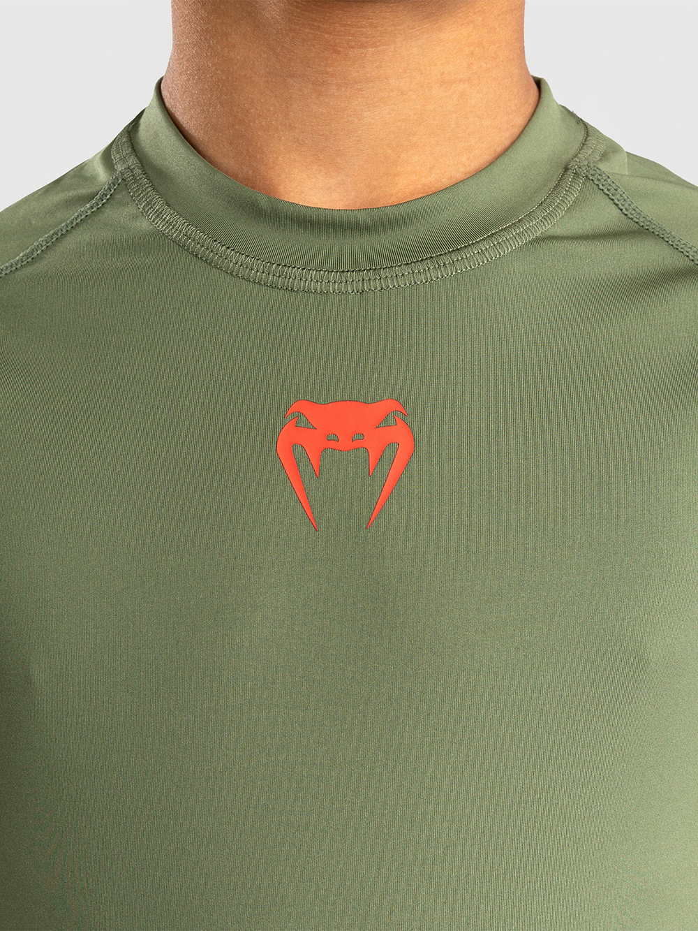 Рашгард детский Venum Contender Army Green/Orange S/S