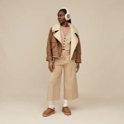 UGG Байкерская куртка Finnian LuxeFluff, каштановый