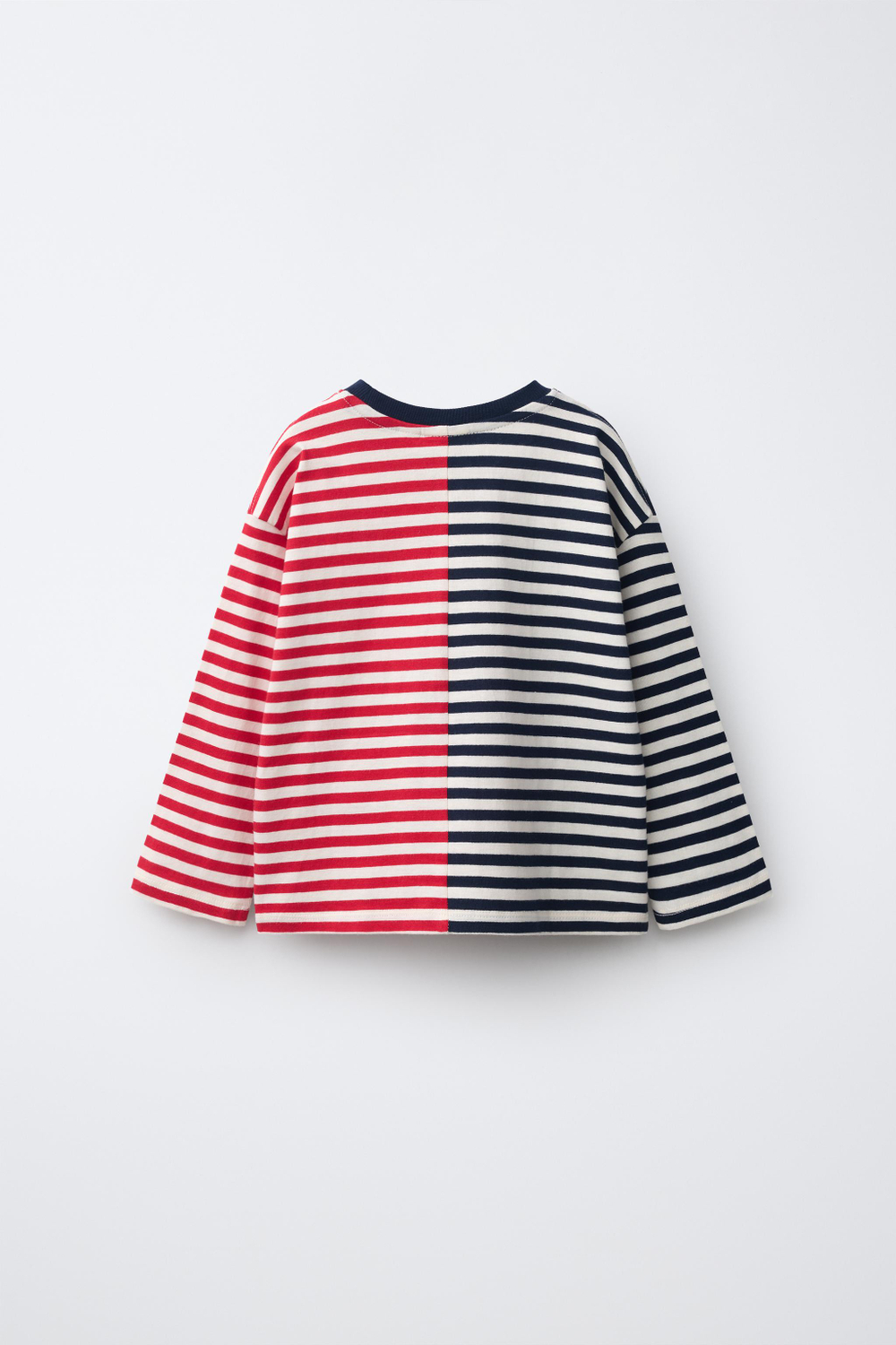 ZARA КОМБИНИРОВАННАЯ ФУТБОЛКА В ПОЛОСКУ, КРАСНЫЙ/ТЕМНО-СИНИЙ