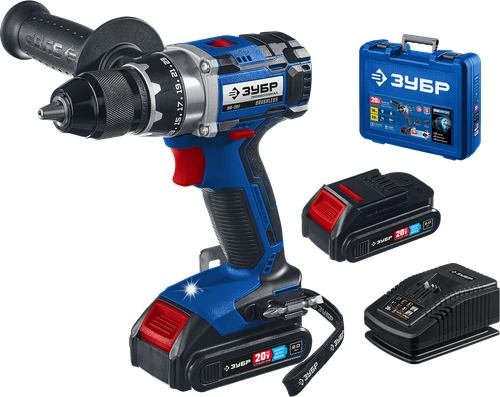 Дрель-шуруповерт 20V Зубр Профессионал бесщеточная, 70Нм, 2хАКБ и ЗУ, кейс