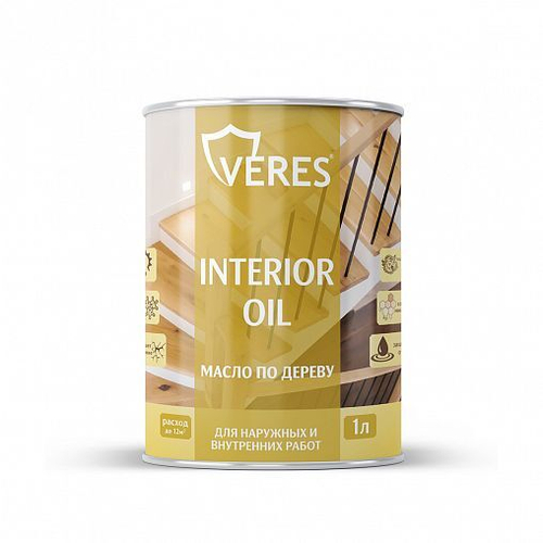 VERES Масло по дереву ,INTERIOR OIL СОСНА 1л, для внутр. и наружн. работ