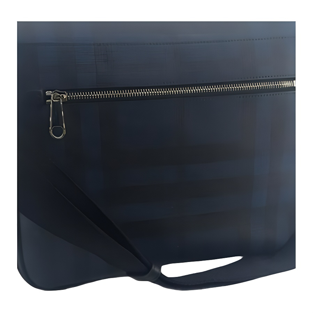 Burberry Metal Accessories Leather Briefcase Regular Men"s Blue