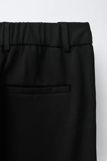ZARA ОДНОТОННЫЕ КОСТЮМНЫЕ БРЮКИ, ЧЕРНЫЙ