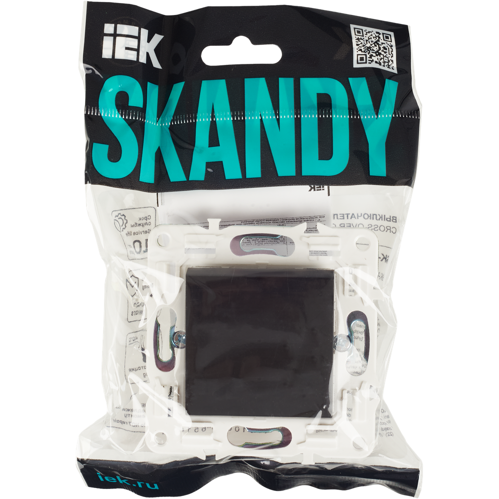 SKANDY Выключатель 1-клавишный перекрестный 10А SK-V03Bl черный IEK