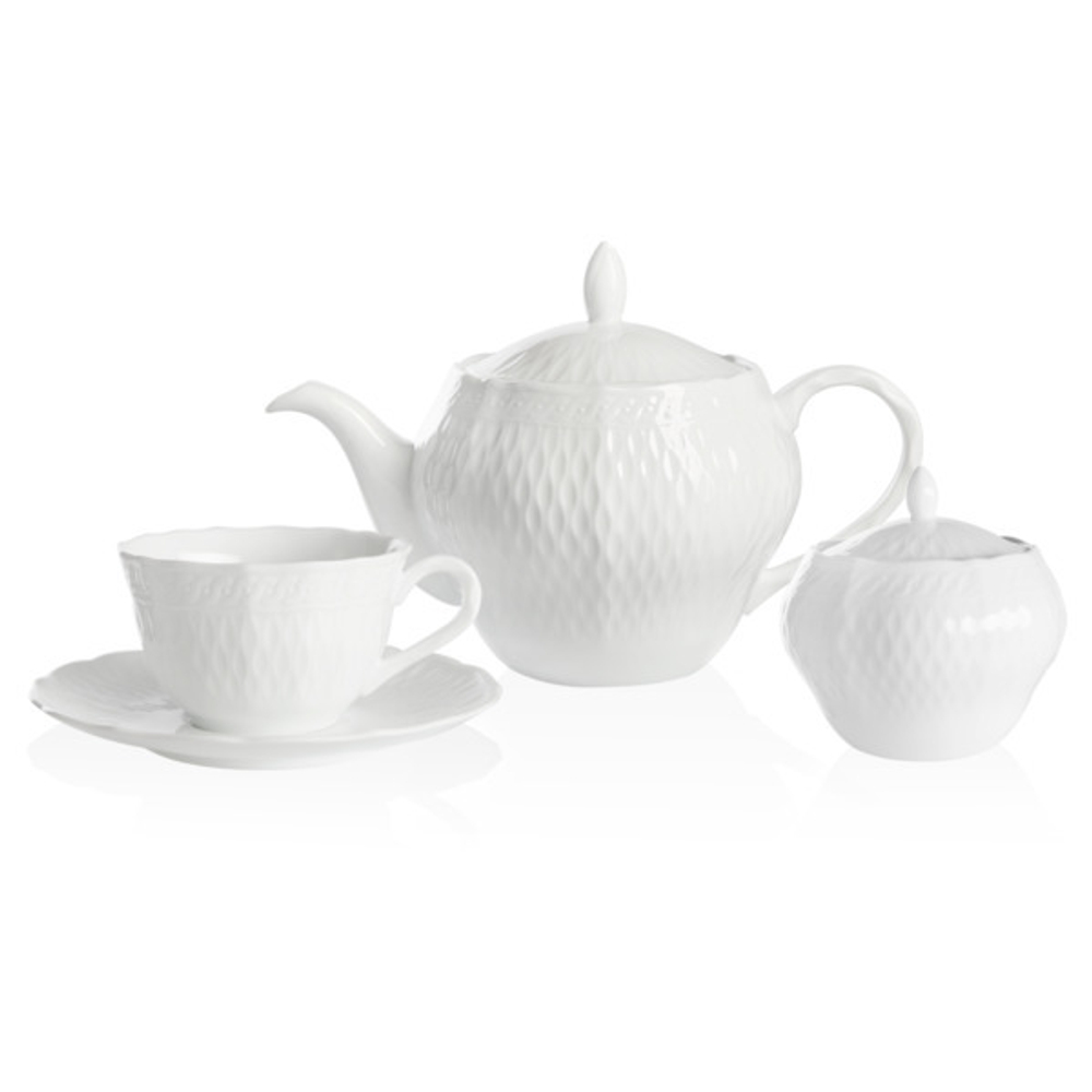 Сервиз чайный 10 предметов на 4 персоны Noritake Шер Бланк