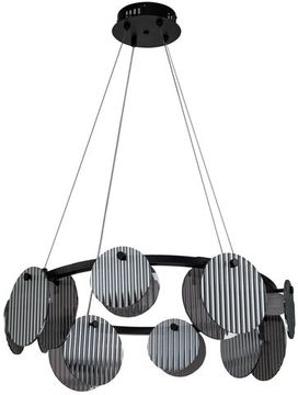 Люстра подвесная LED 40W 3000К-6000К 4008/02/08P чёрный/дымчатый Relux Stilfort