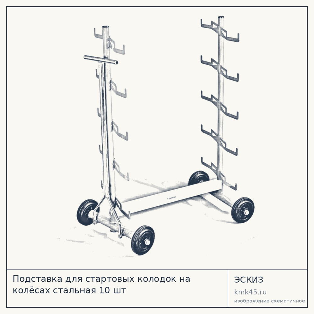 Подставка для стартовых колодок на колёсах стальная 10 шт — от 35 000 ₽
