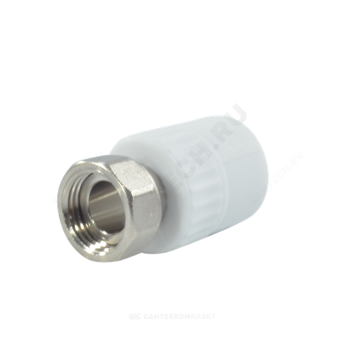 Муфта PP-R комбинированная белая Дн 25х3/4" с накидной гайкой VALFEX 10139025