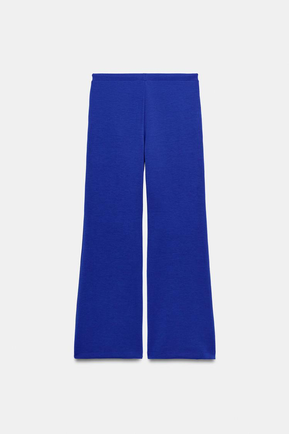 ZARA БРЮКИ FLARED ИЗ ИНТЕРЛОКА, ЯРКО-СИНИЙ